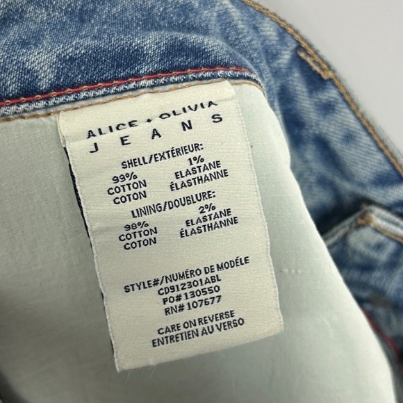 Alice Olivia Flare Denim Skirt Womens Size 12 Nala Godet Maxi Floor Length Avery - Picture 7 of 16